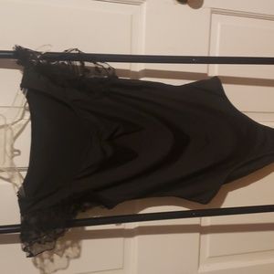 black ruffle sleeve bodysuit